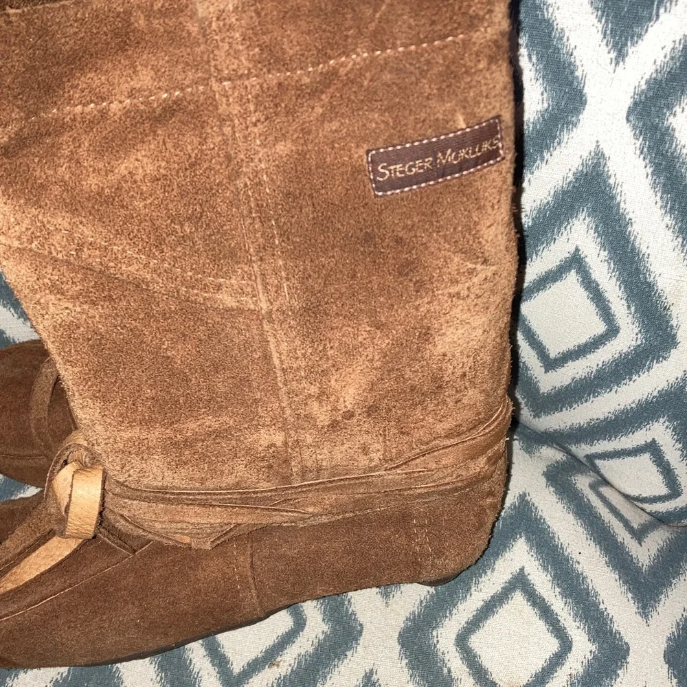 Steger Mukluks Tan Suede Winter Boots 8‎